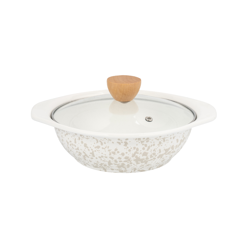 Pote de esmalte em forma de V.