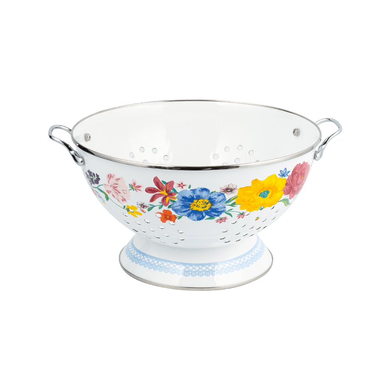 Cesta de frutas de esmalte vintage