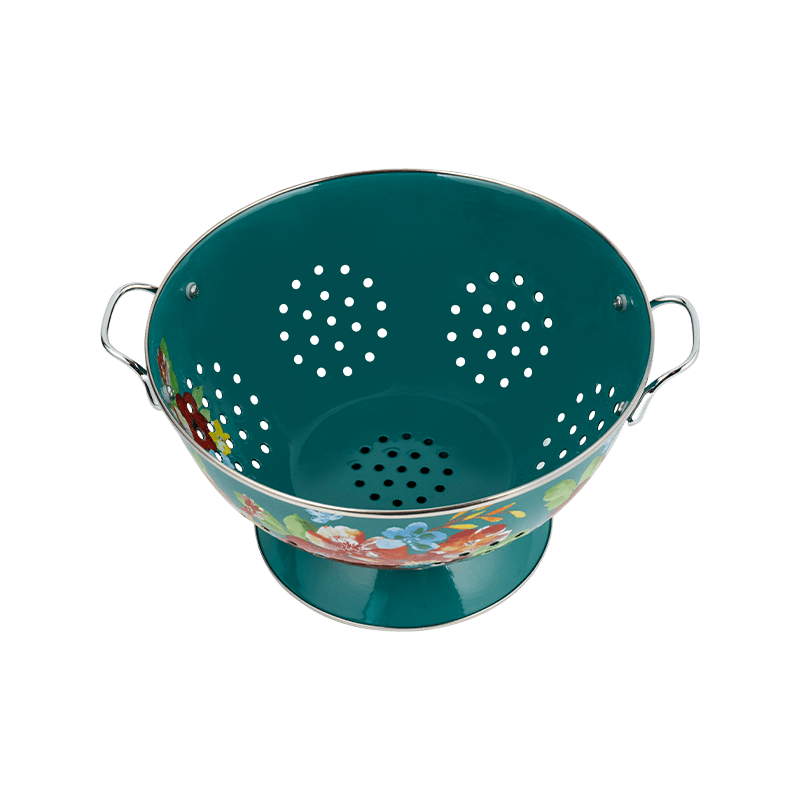 Cesta de frutas de esmalte vintage