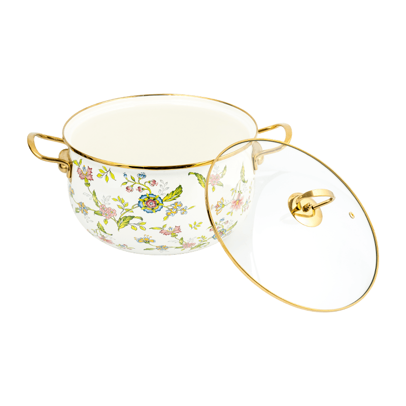 806d-5 aço inoxidável aro redondo Stockpot SIMMER Potão de esmalte