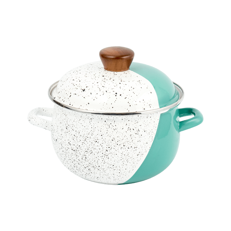 806d-5 aço inoxidável aro redondo Stockpot SIMMER Potão de esmalte