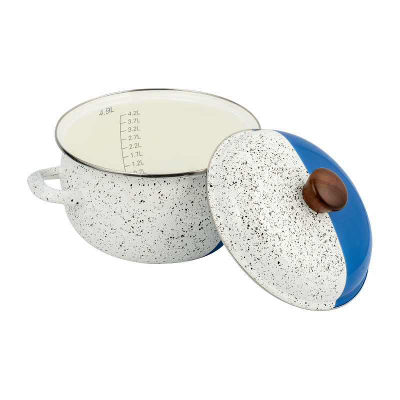 806d-5 aço inoxidável aro redondo Stockpot SIMMER Potão de esmalte