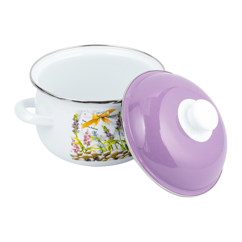 806d-5 aço inoxidável aro redondo Stockpot SIMMER Potão de esmalte