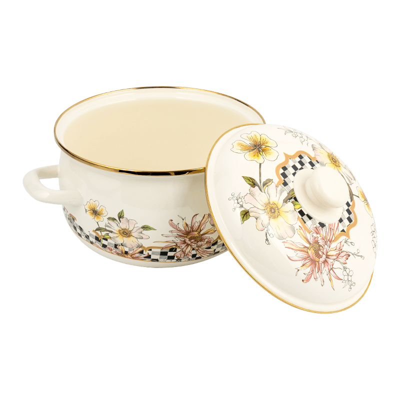 806d-5 aço inoxidável aro redondo Stockpot SIMMER Potão de esmalte