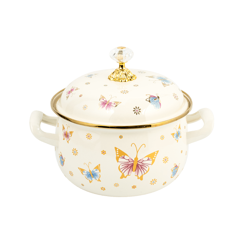 806d-5 aço inoxidável aro redondo Stockpot SIMMER Potão de esmalte