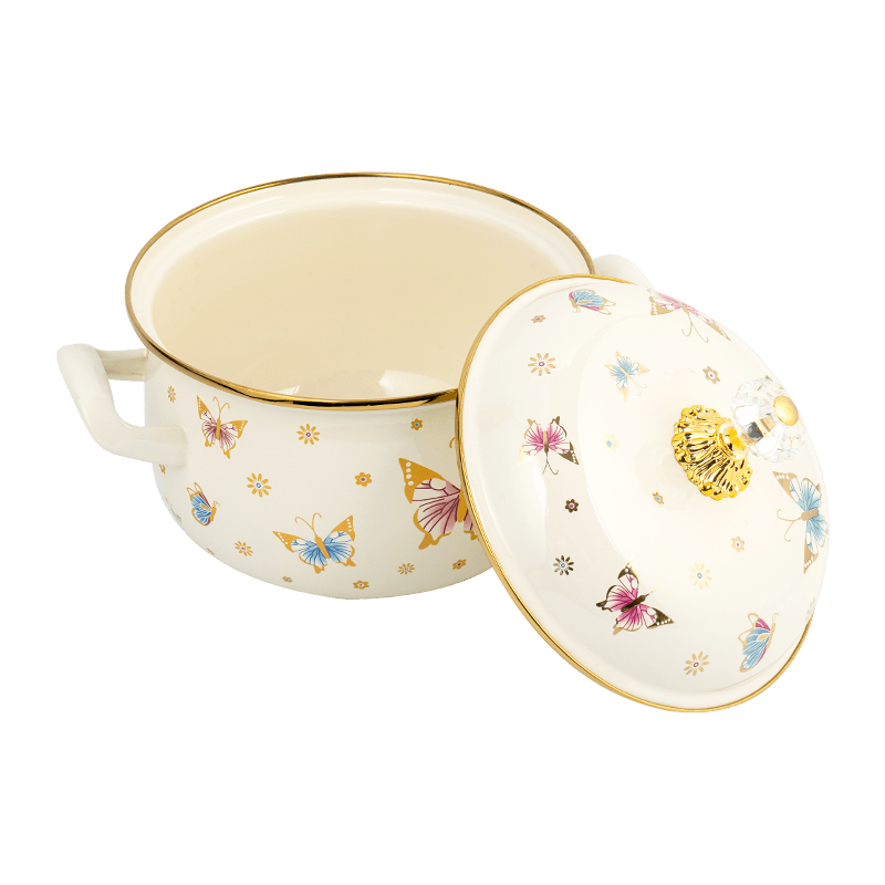 806d-5 aço inoxidável aro redondo Stockpot SIMMER Potão de esmalte