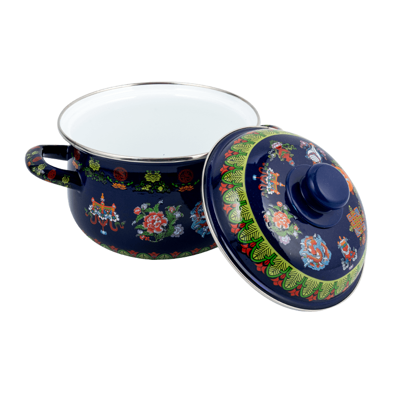 806d-5 aço inoxidável aro redondo Stockpot SIMMER Potão de esmalte