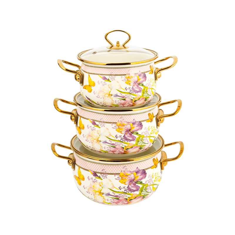 806d-5 aço inoxidável aro redondo Stockpot SIMMER Potão de esmalte