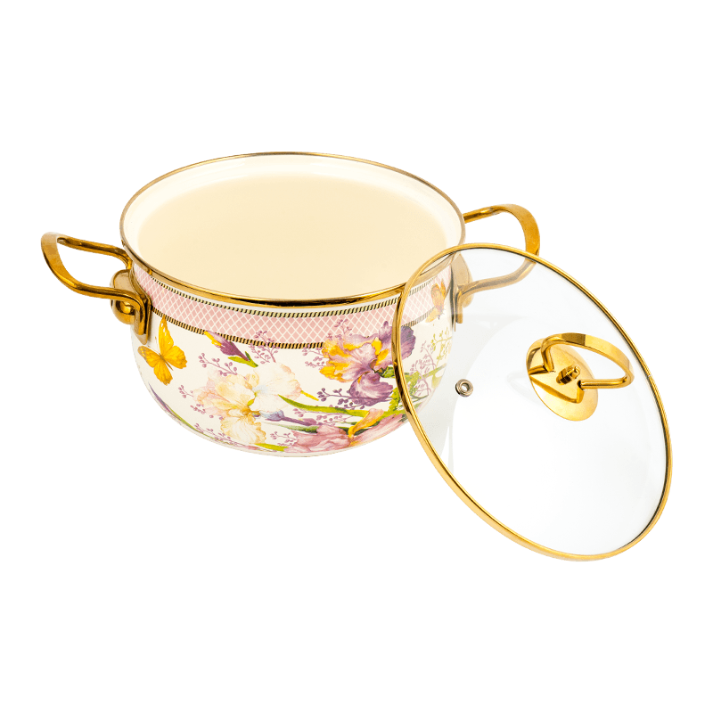 806d-5 aço inoxidável aro redondo Stockpot SIMMER Potão de esmalte