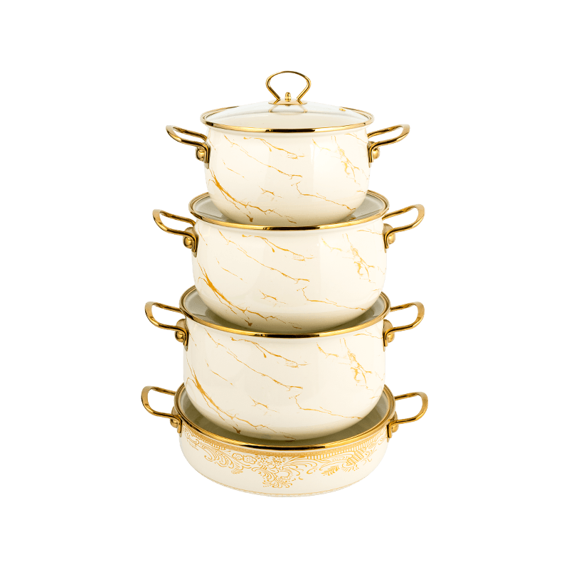 806d-5 aço inoxidável aro redondo Stockpot SIMMER Potão de esmalte