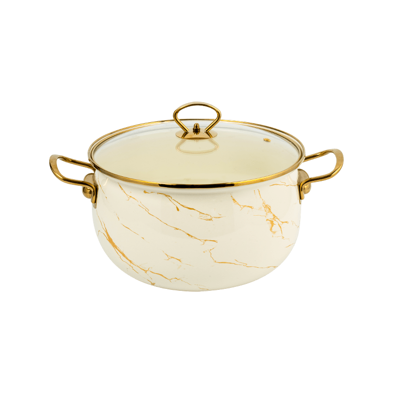 806d-5 aço inoxidável aro redondo Stockpot SIMMER Potão de esmalte