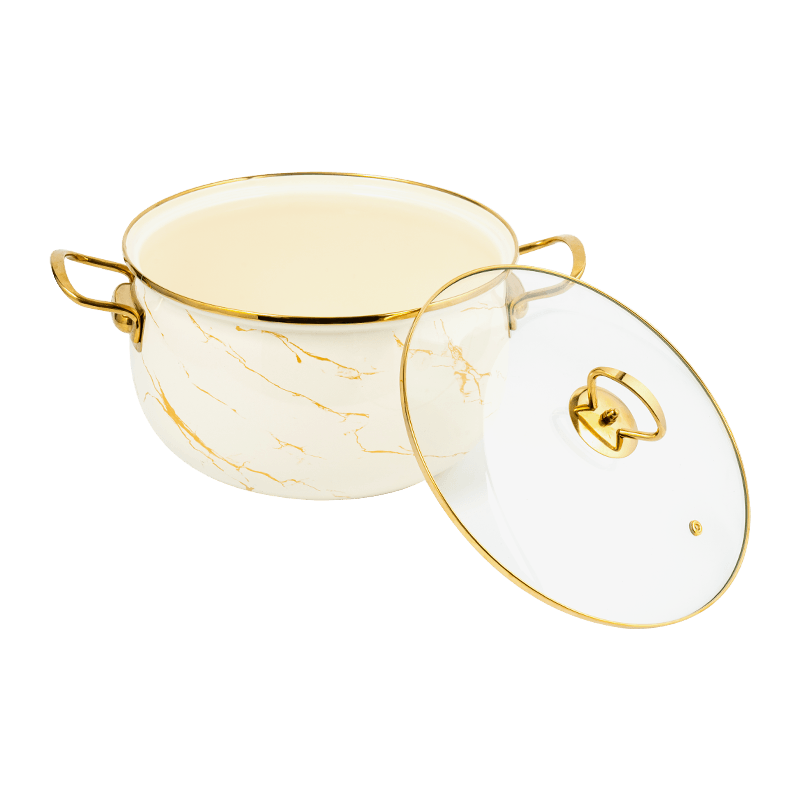 806d-5 aço inoxidável aro redondo Stockpot SIMMER Potão de esmalte