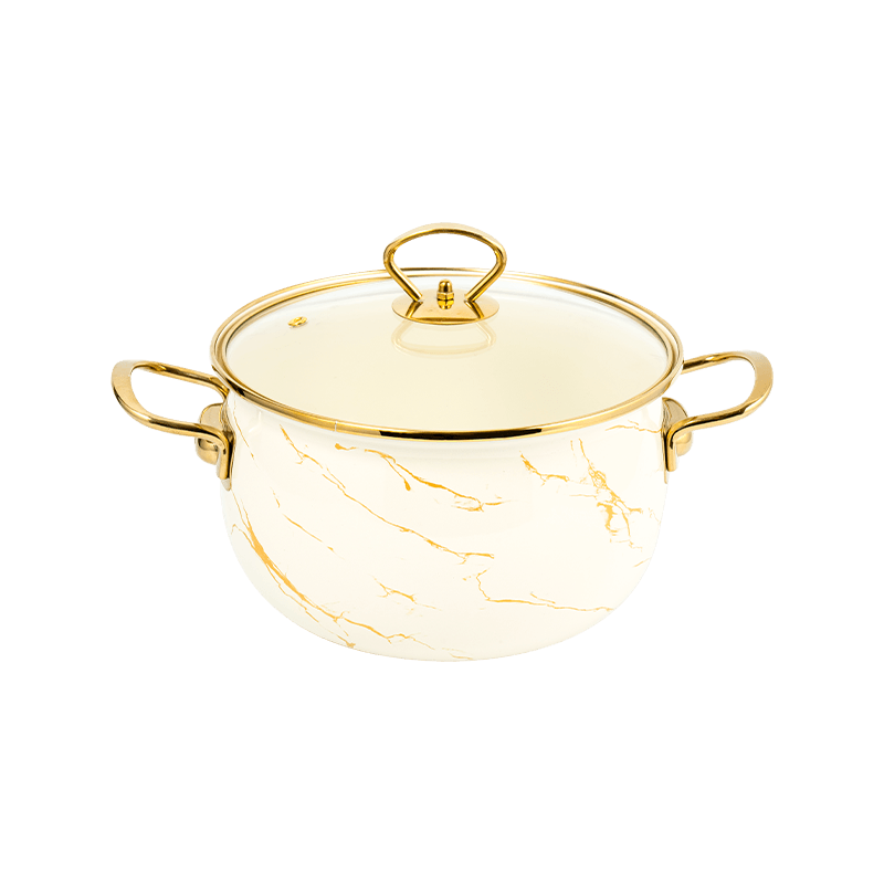806d-5 aço inoxidável aro redondo Stockpot SIMMER Potão de esmalte