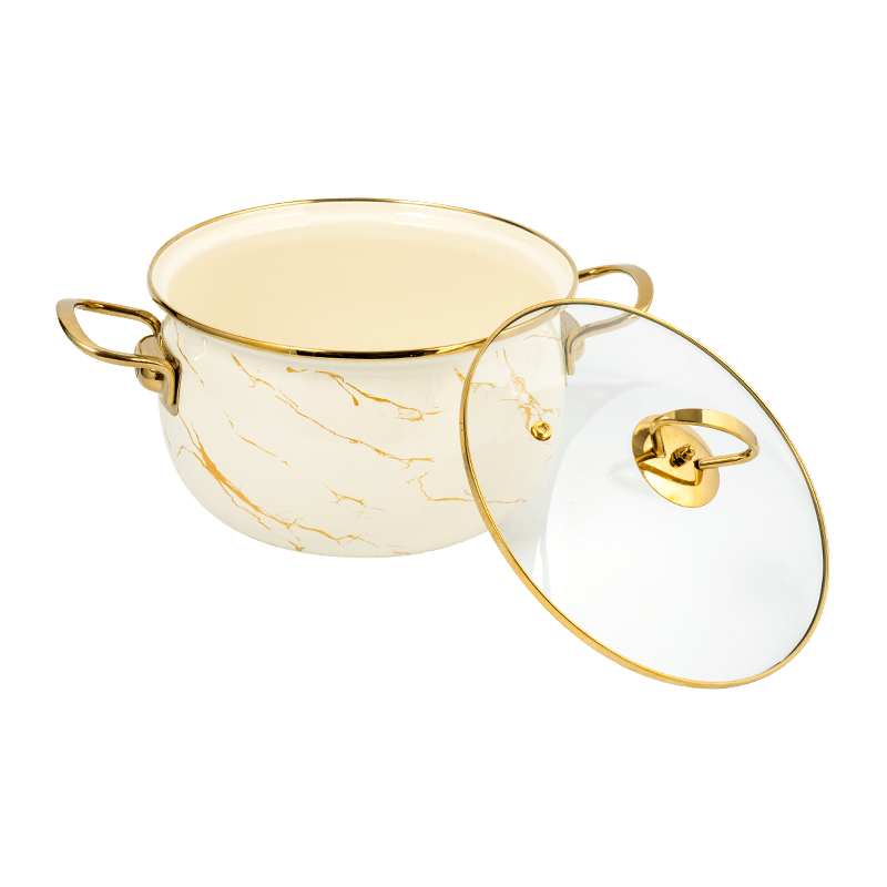 806d-5 aço inoxidável aro redondo Stockpot SIMMER Potão de esmalte