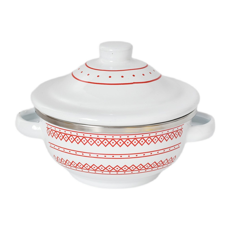 Tigela de mão dupla com tampa de pé